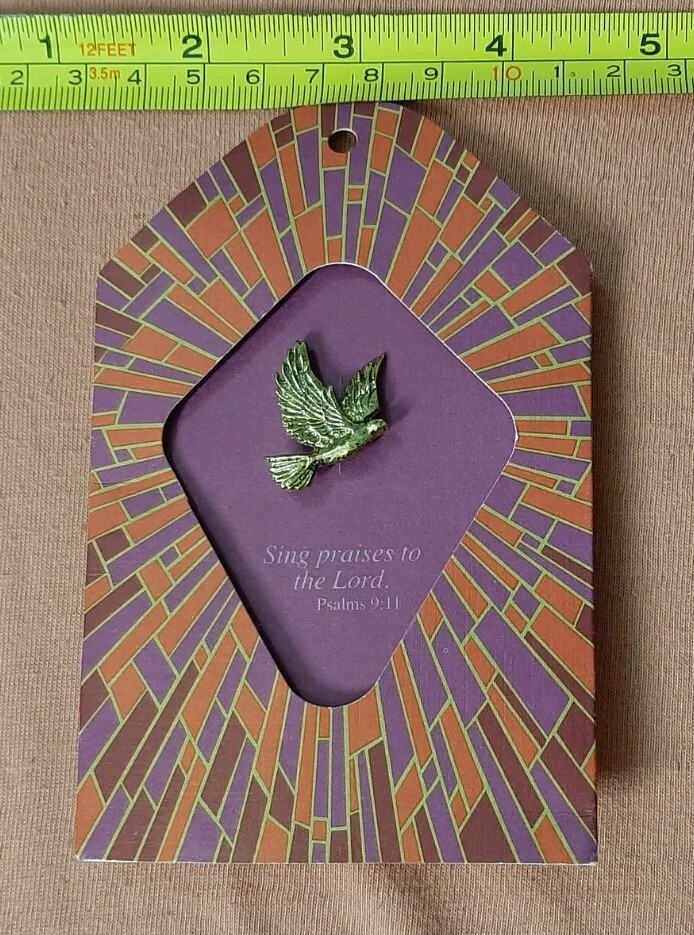 Vintage 1995 Valley Casting Alleluia Gold Tone Dove Jacket Lapel Pin Psalms 9:11