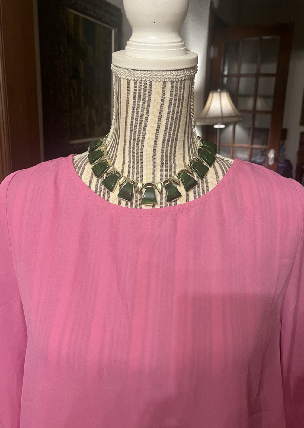 Vintage CHAREL Spinach Green Bakelite, Egyptian Revival, Necklace, Simi Tested!