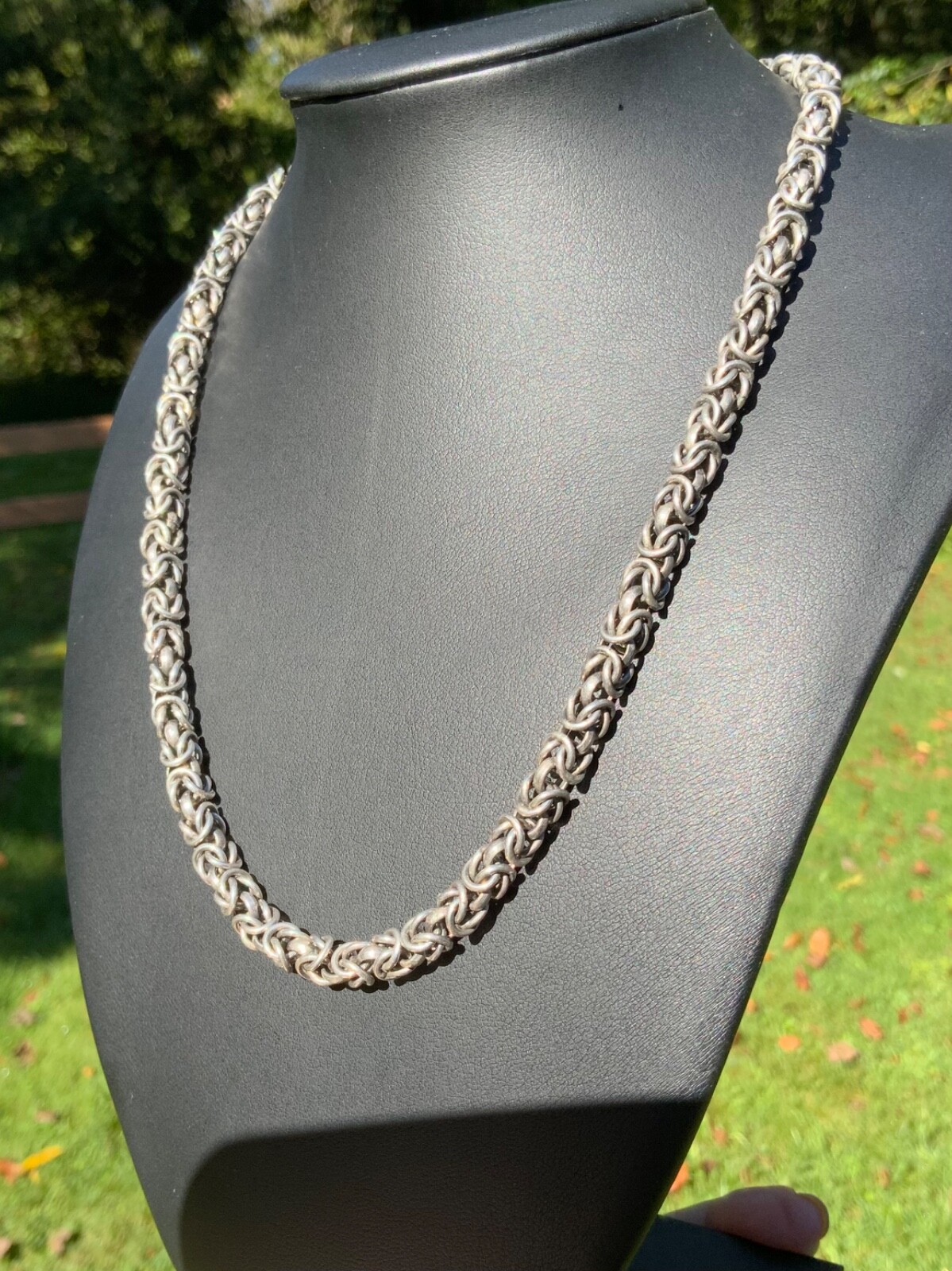 Vintage Sterling Silver 18” Byzantine Necklace Artisan Handcrafted 54.5 Grams