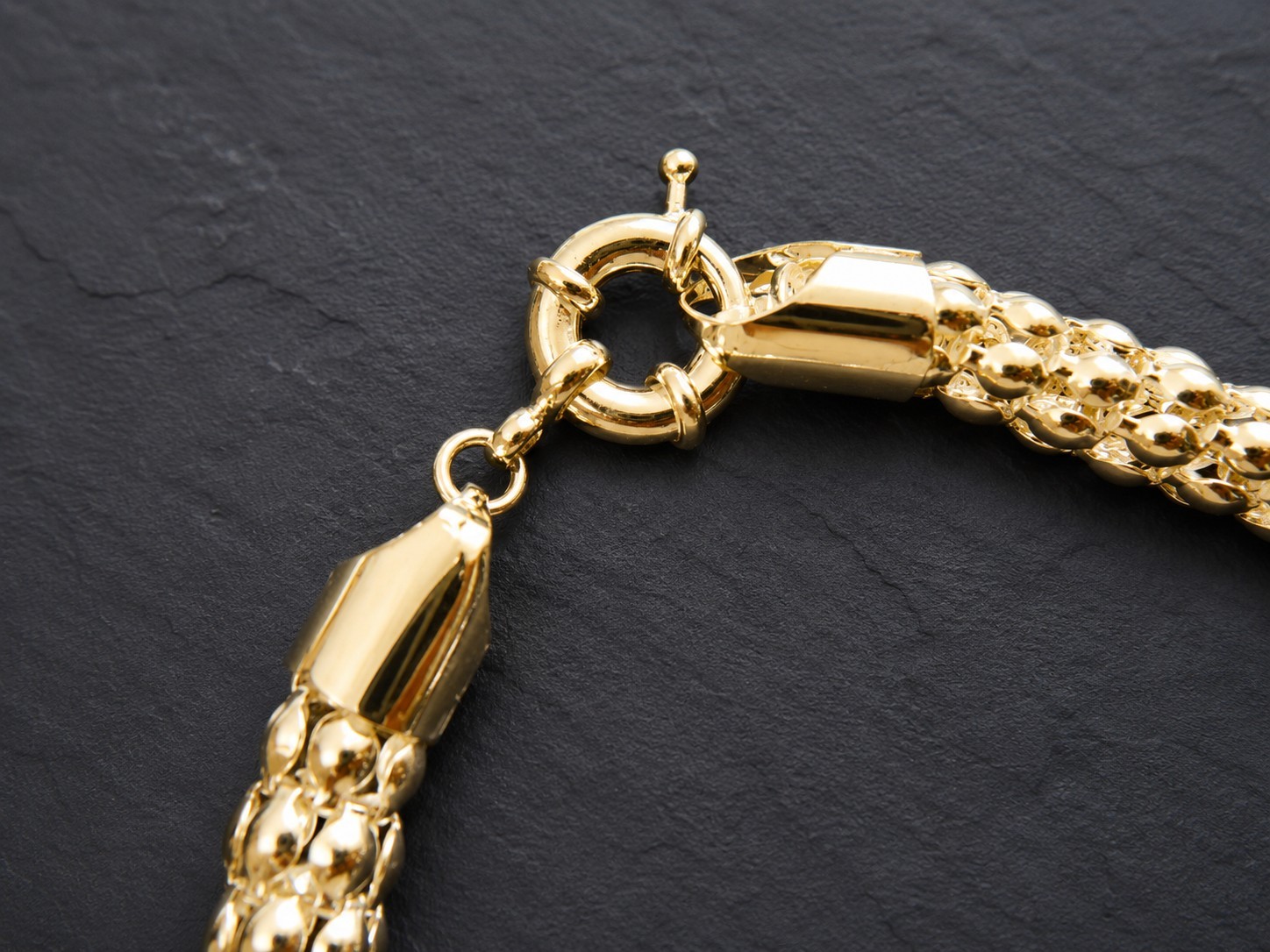 Vintage Bracelet Silver Tone Popcorn Rope Chunky 8″