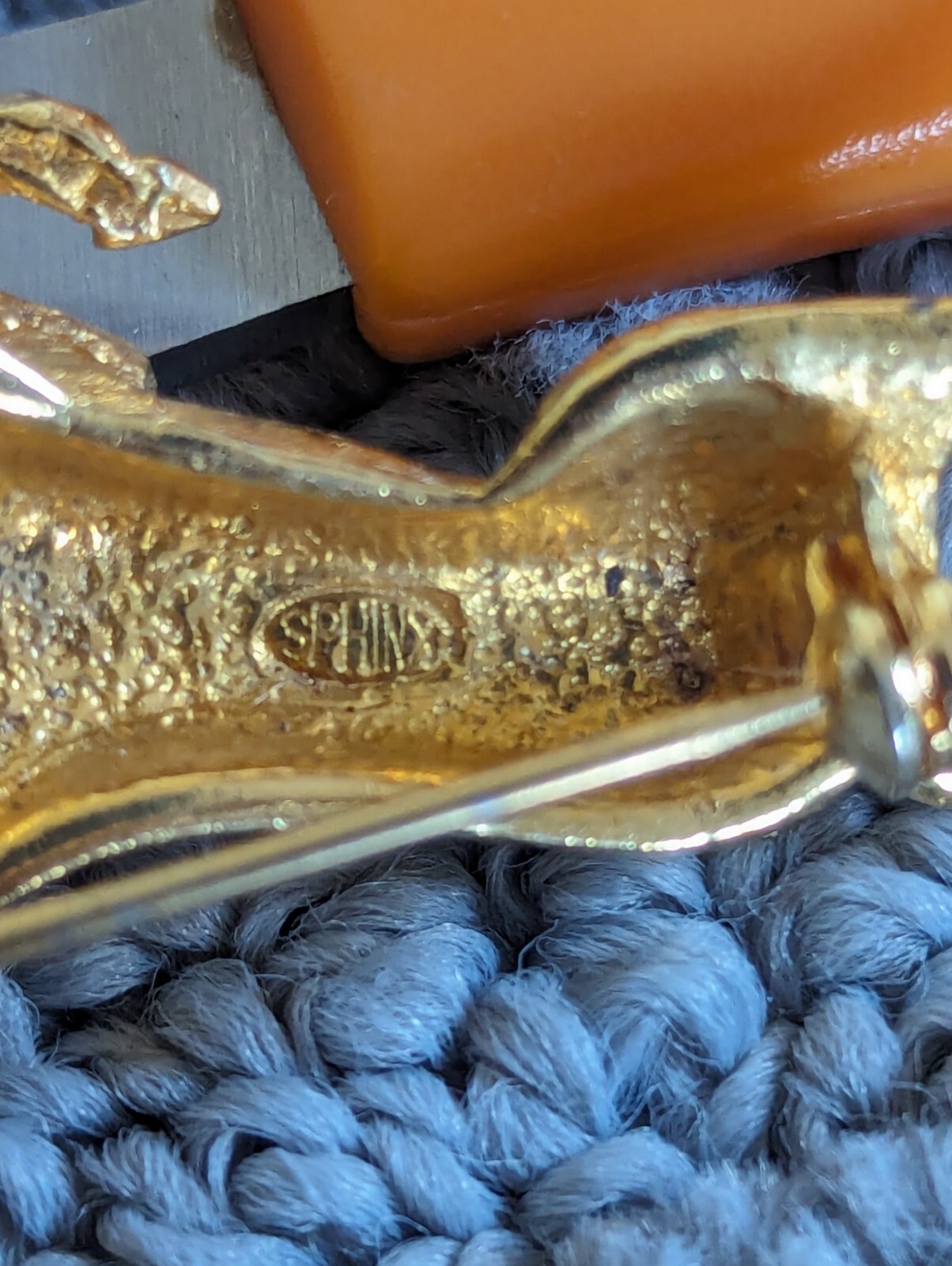 Vintage Running Horse Pin Galloping Wild Stallion Brooch Signed SPHINX Gold Tone