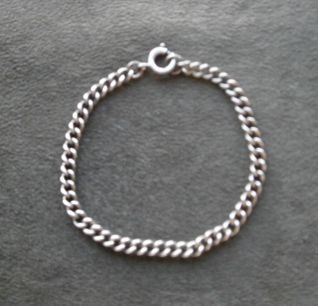 Close Curb Small Link Vintage Sterling Silver Bracelet 7.25″ ~ 8.9g