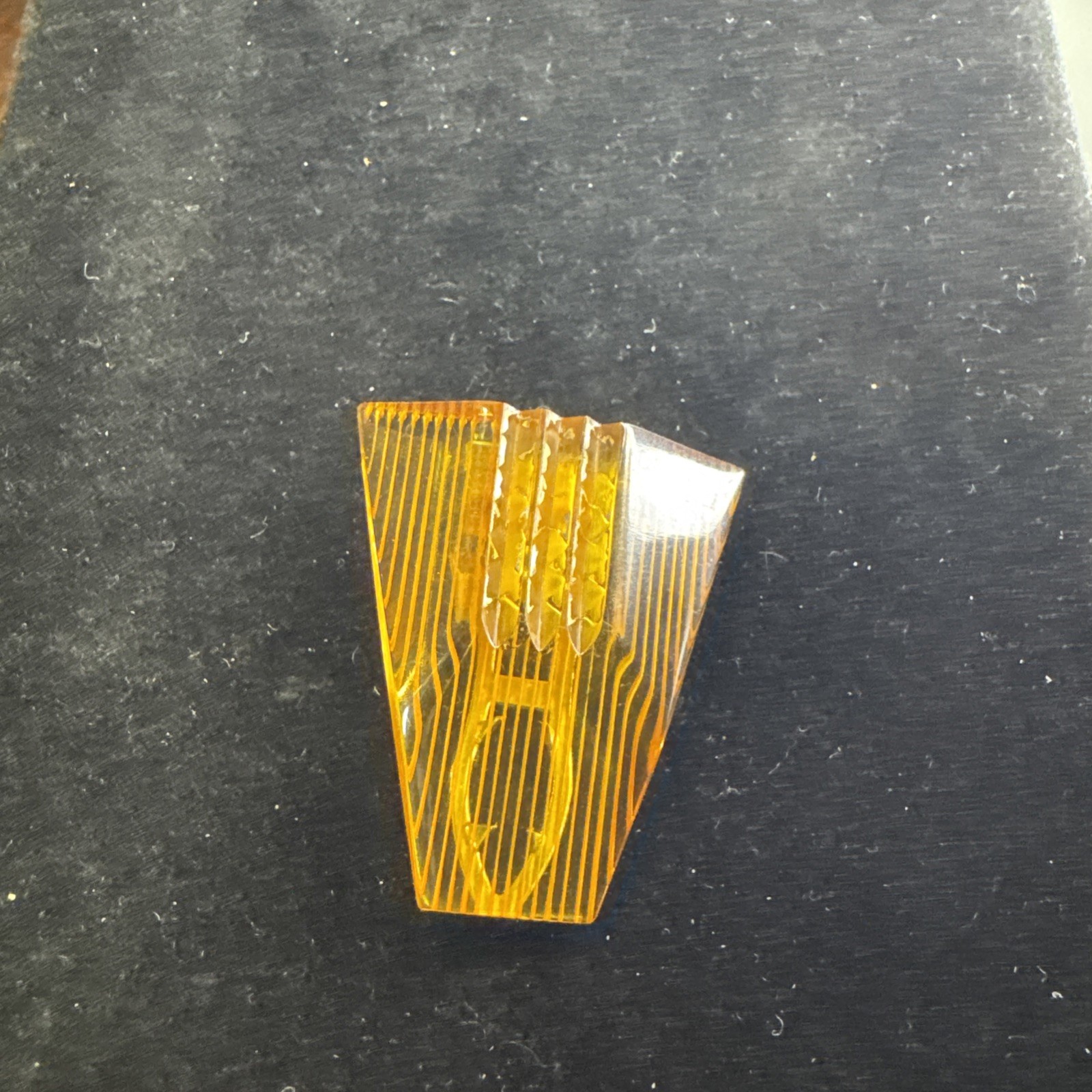 VTG Art Deco Carved Apple Juice Bakelite Dress Scarf Clip