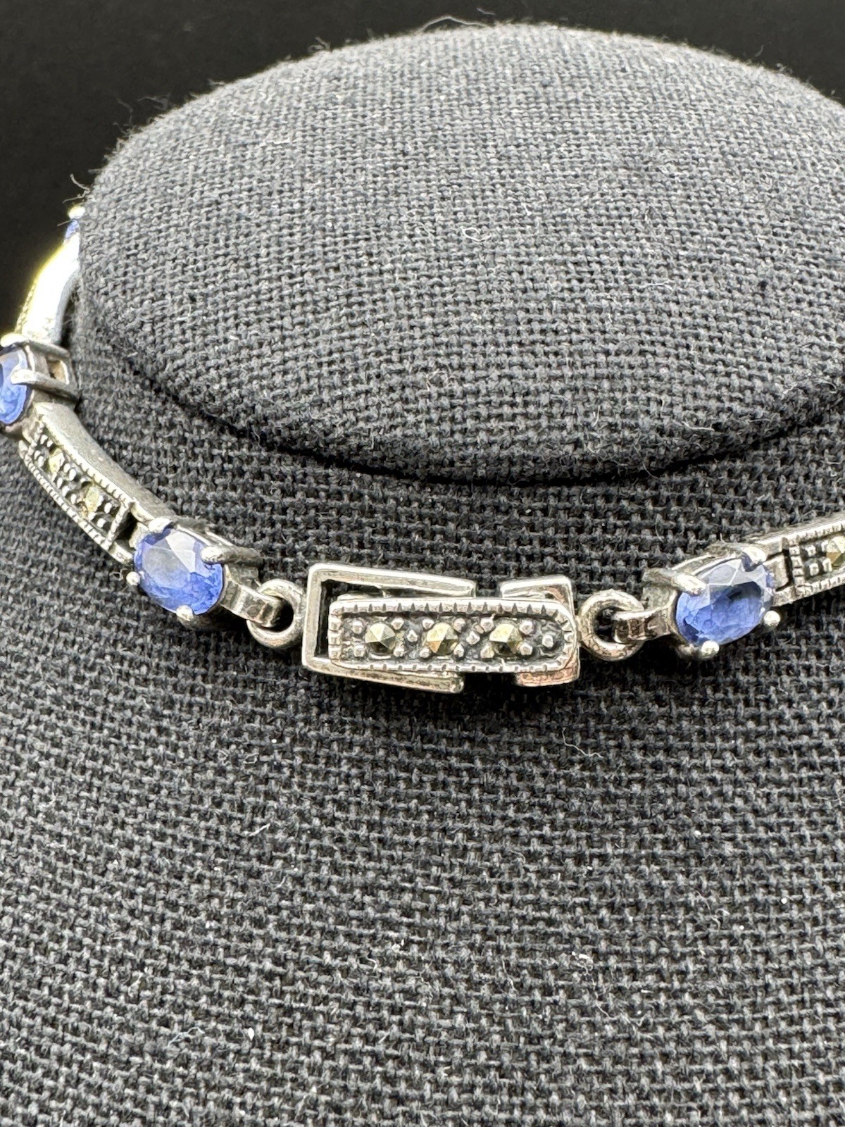 Charles Winston CW 925 Bracelet Amethyst‑Colored Glass Stones Sterling Silver