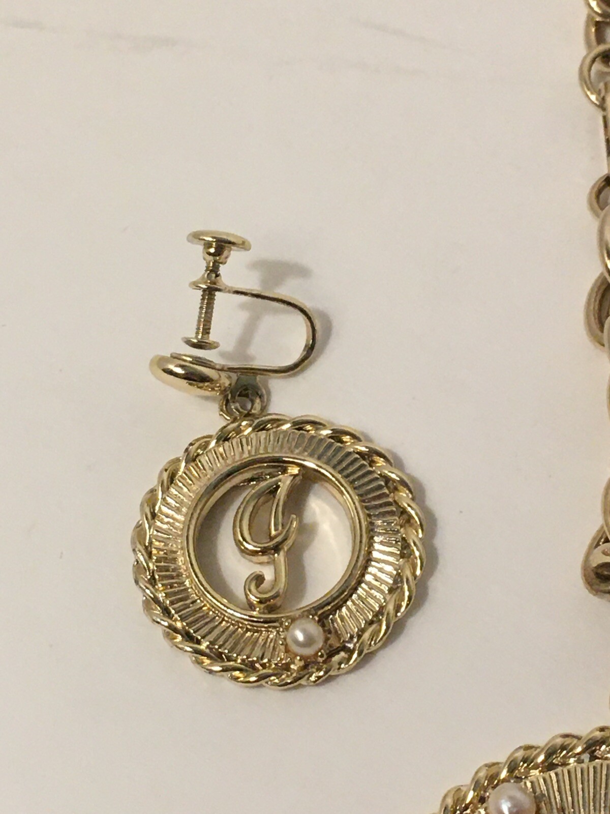 Vintage Schrager 1958 Monogram “I” Initial Bracelet & Earrings Auction Finds 702