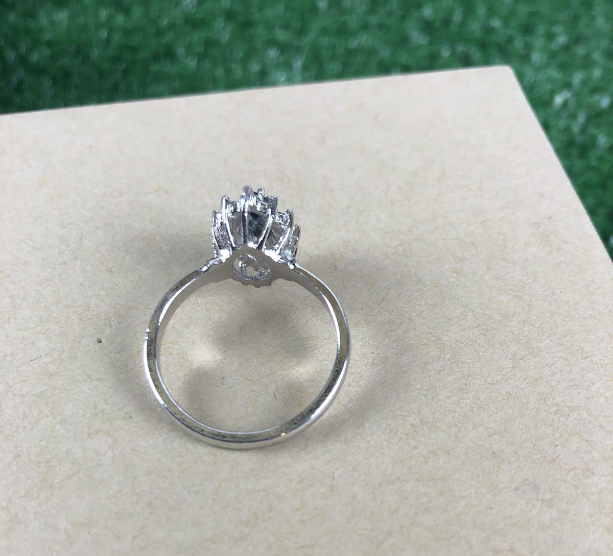 Antique Original Vintage Signed Designer 18k HGE Sapphire Gemstone Estate Ring