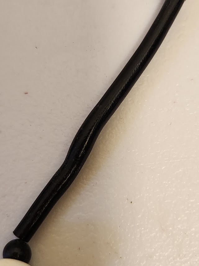 Vintage Black Coral Barrel Bead Necklace 30 inches