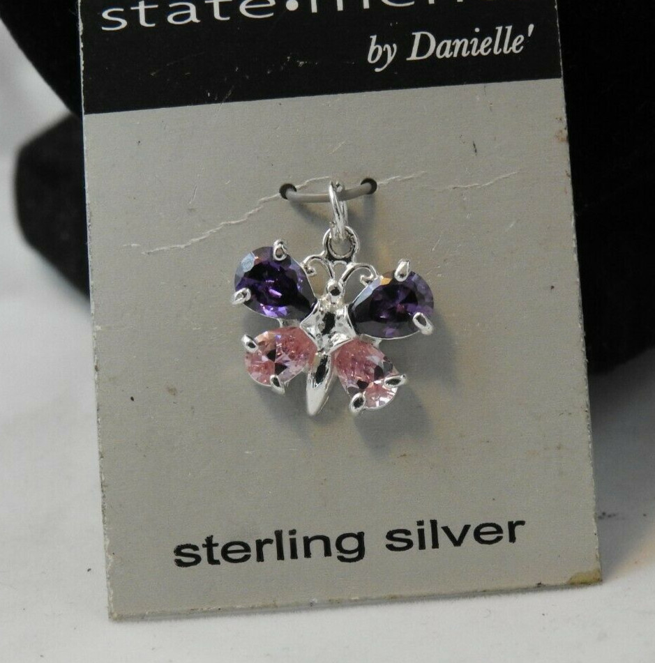 Vintage Statements by Danielle Sterling Silver w Butterfly charm