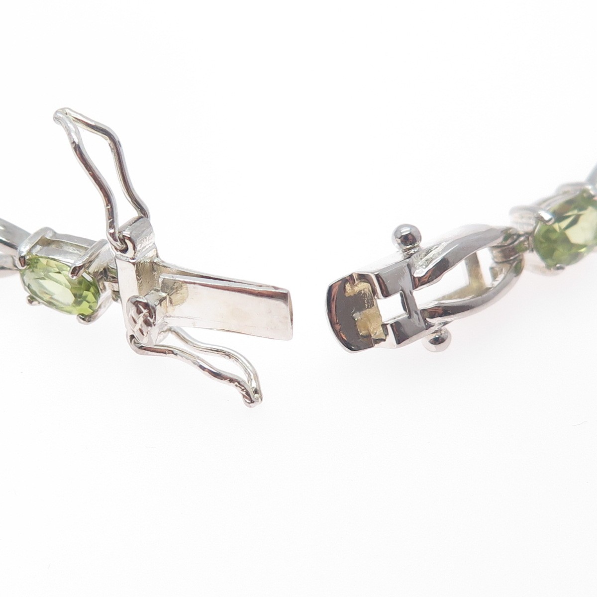 DBJ DEE BERKLE 925 Sterling Silver Vintage Real Round-Cut Peridot Bracelet 7.25″