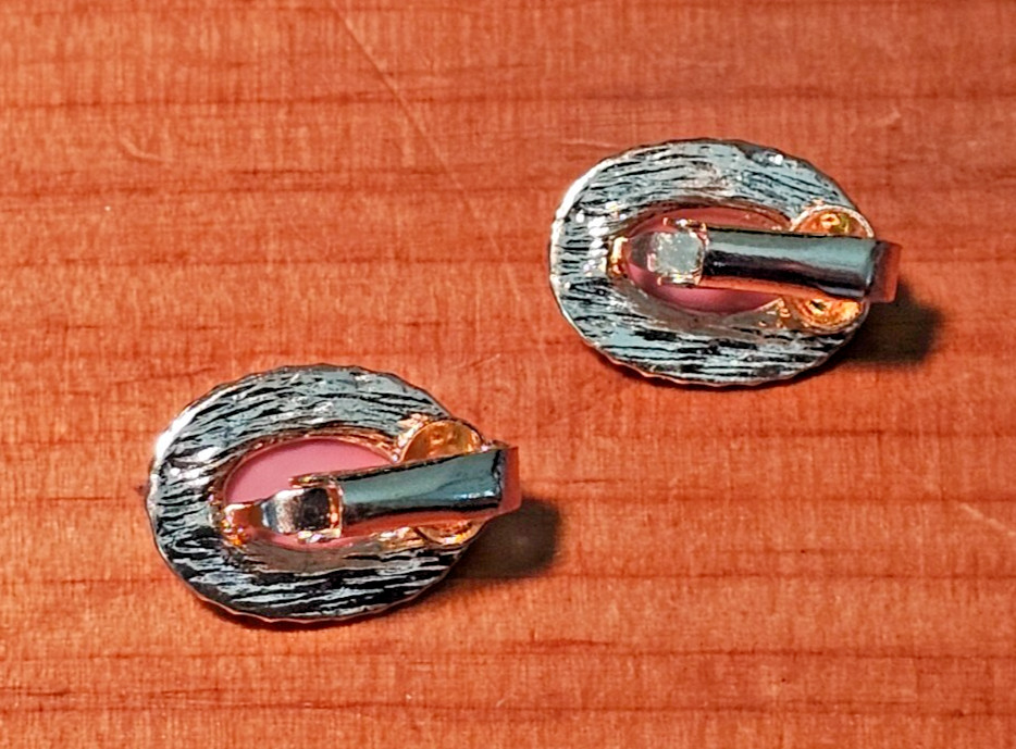 Gold tone Clip-on Earring with Pink Color Stone