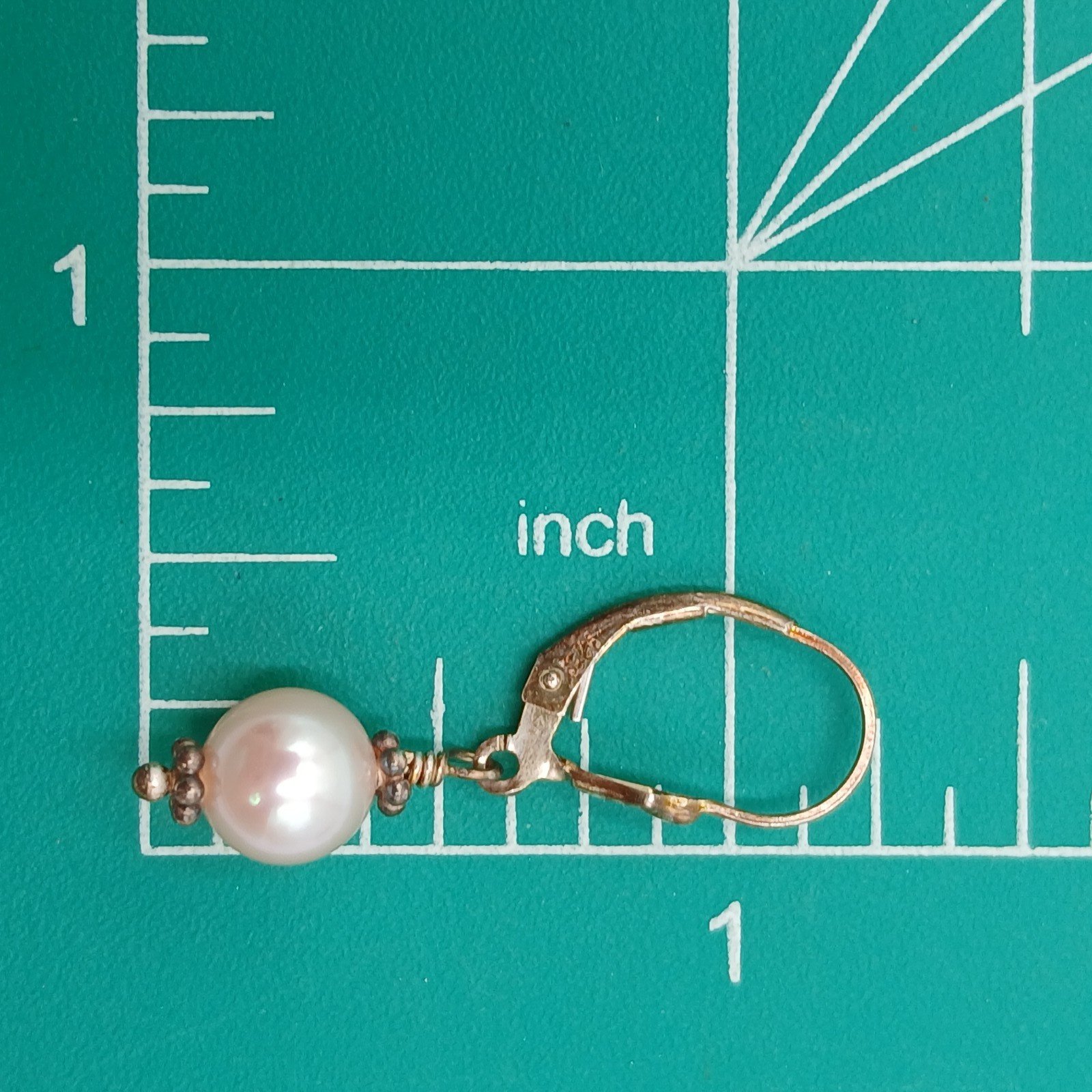 VTG 925 Pink Pearl Dangle Earrings 1.25in Drop Sterling Silver 2.3g Blush Estate