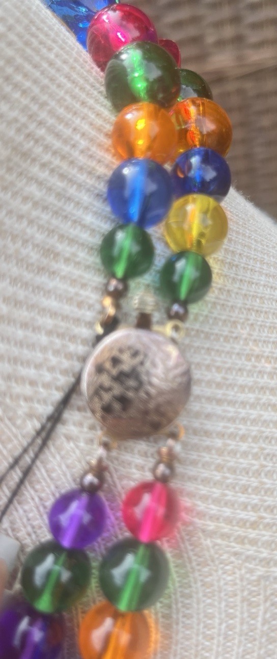 Vtg 1980’s Chunky Tacoa Graduated Lucite or Acrylic Colorful Beaded Necklace