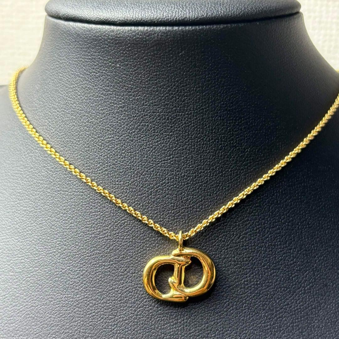 Christian Dior CD Logo Gold Necklace 45cm Vintage