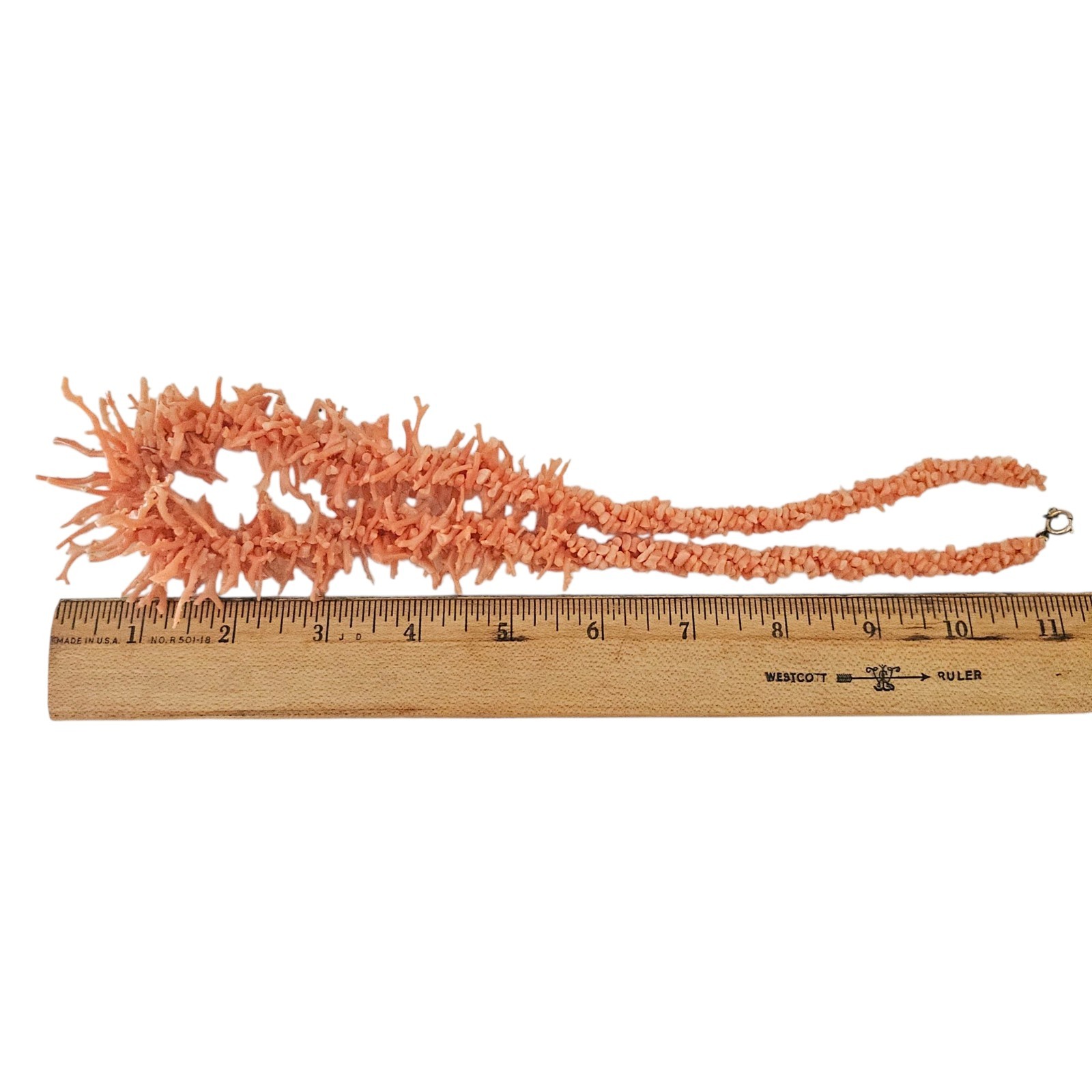 Graduated Coral Branch Necklace Vintage Genuine Natural 22″