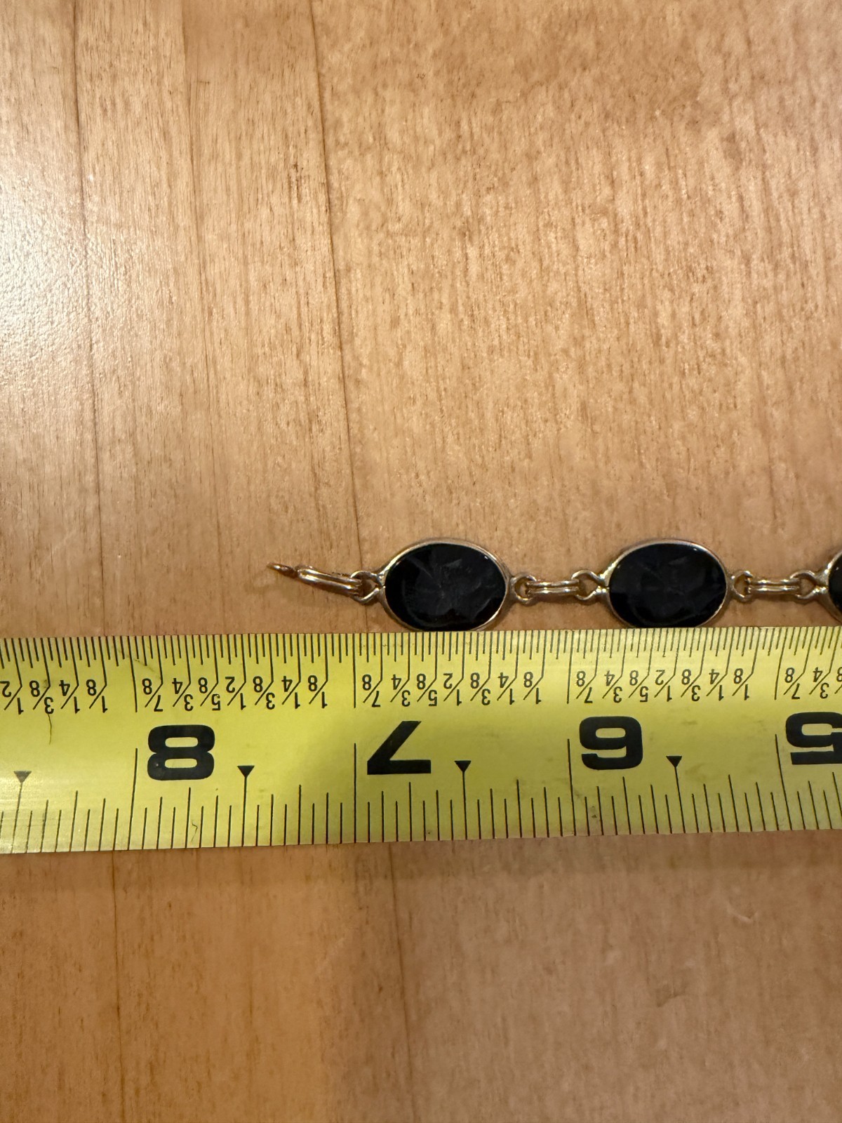 Vintage 1/20 12K Gold Filled Black Intaglio Warrior Cameo Link Bracelet 7.5″