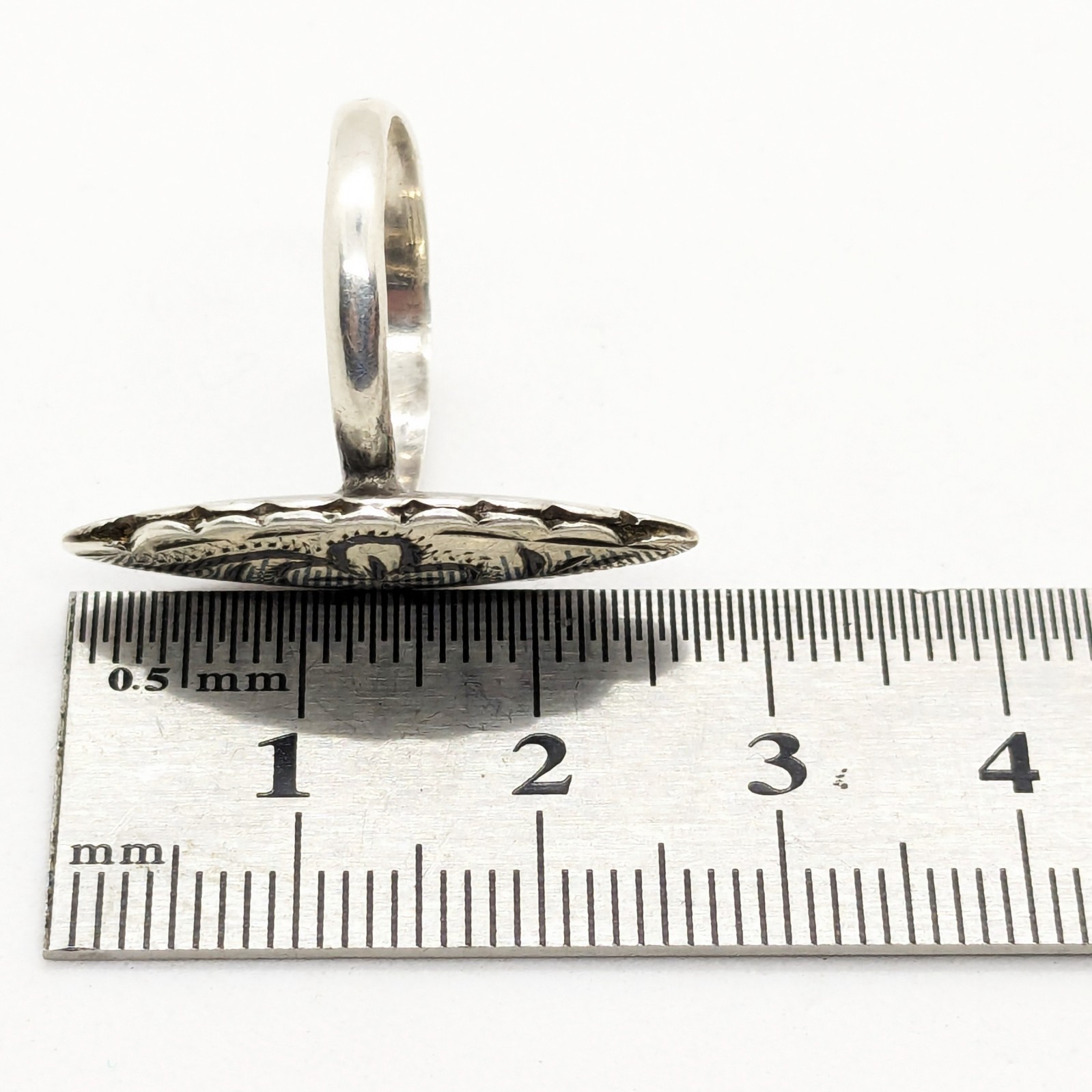 Vintage RING Silver⭐️925 stamp Star USSR with Blackening -size: 7US (17.5mm) #20