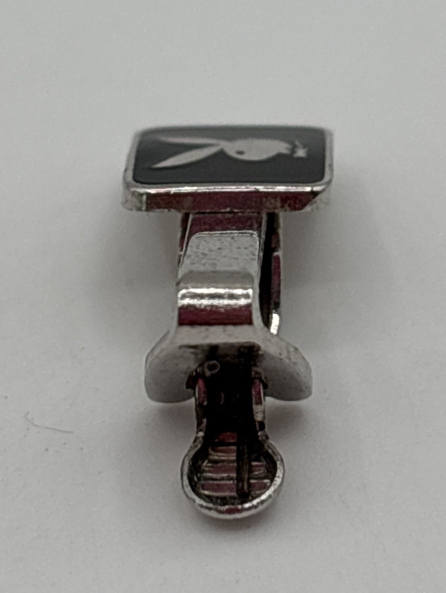 Vintage Playboy Bunny Tie Clip Robbins Co. Attleboro Silver Tone 0.75″ 60’s-80’s