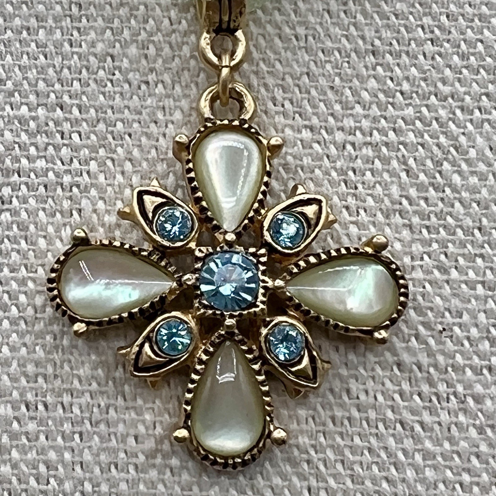Victorian Revival Necklace Lot 3 Ribbon Pendant Cameo Floral Crystal Pearl 1928
