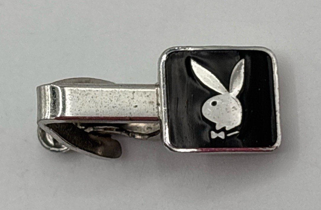 Vintage Playboy Bunny Tie Clip Robbins Co. Attleboro Silver Tone 0.75″ 60’s-80’s