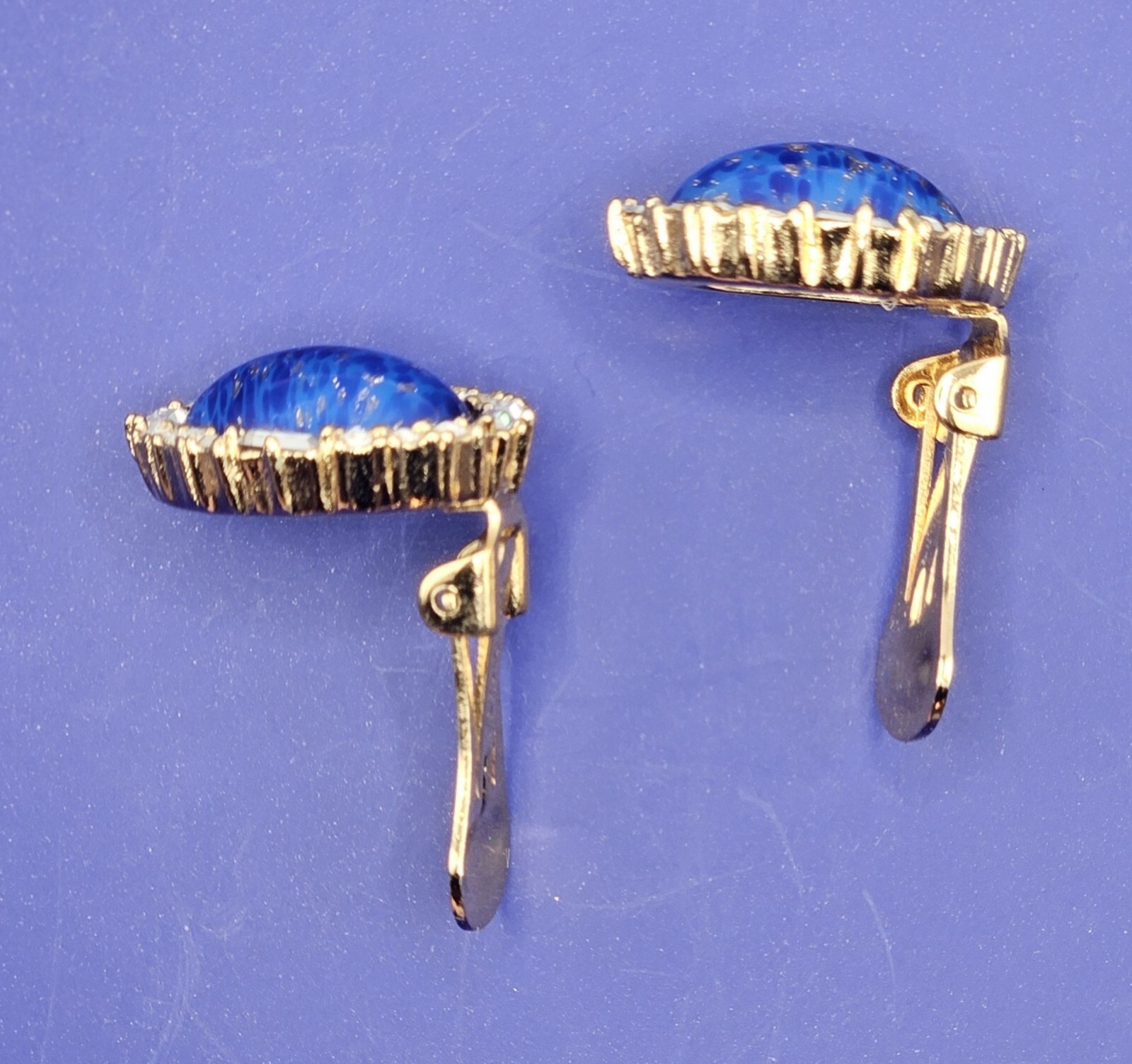 CHRISTIAN DIOR RARE VINTAGE 1980s Necklace Earrings Gold Lapis Blue White EUC!!!