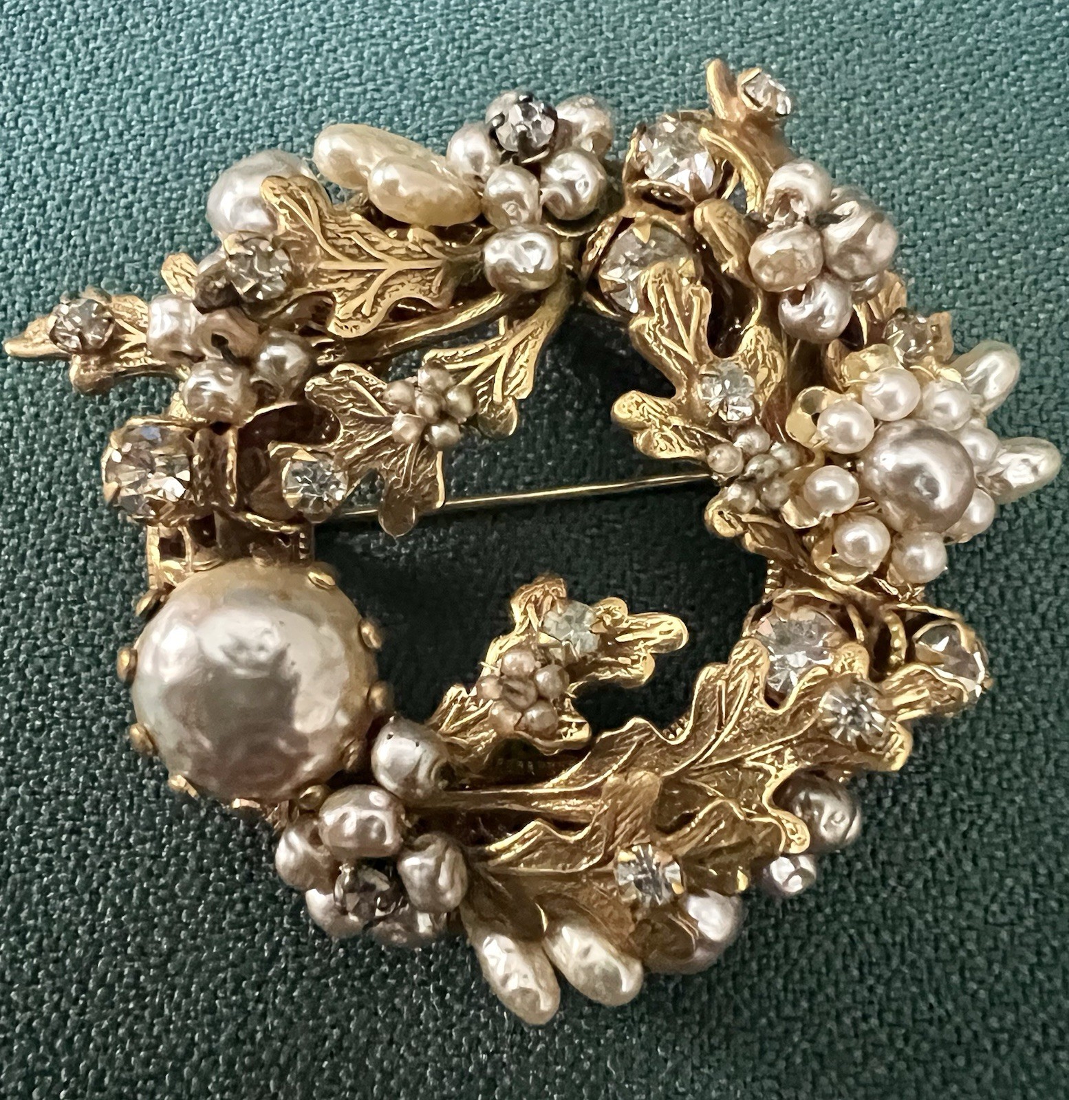 ORIGINAL BY ROBERT STUNNING PEARL RHINESTONE VTG BROOCH PENDANT MINTY CONDITION