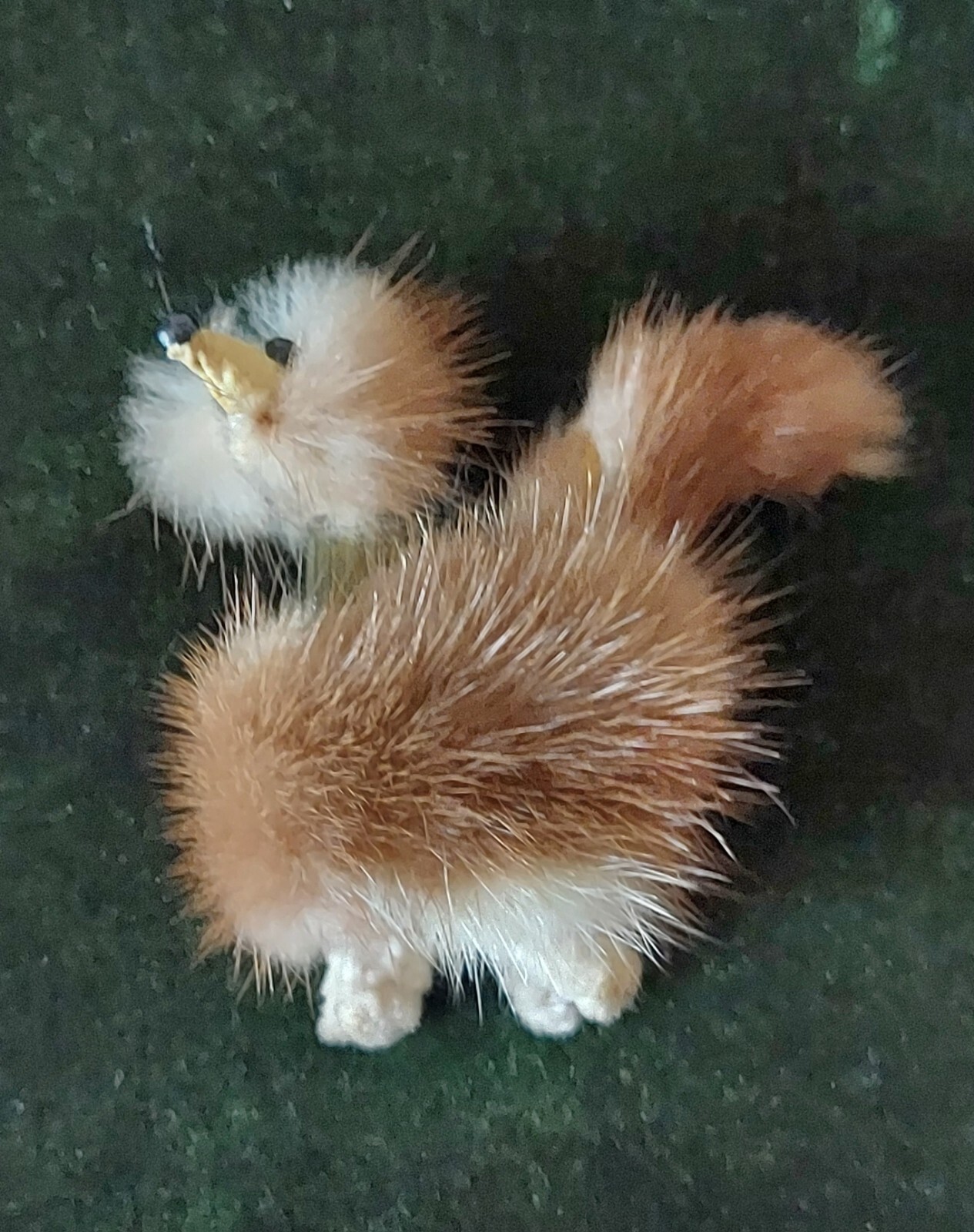 Vintage Mink Fur Poodle Dog Brooch Pin