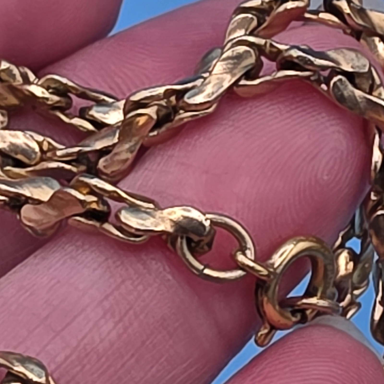 Vintage 9k Gold Chain Necklace W/ 12K GF Clasp