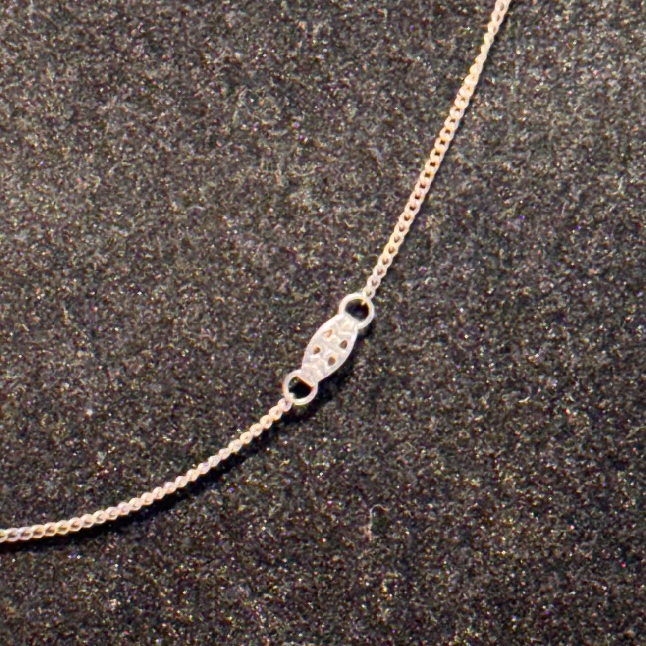 NECKLACE vintage wishbone clear faceted gem goldtone metal curb chain dainty 16″