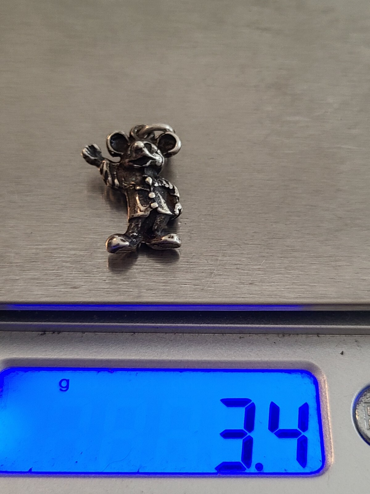 VTG STERLING SILVER RARE EARLY WALT DISNEY PROD MICKY MOUSE CHARM PENDANT