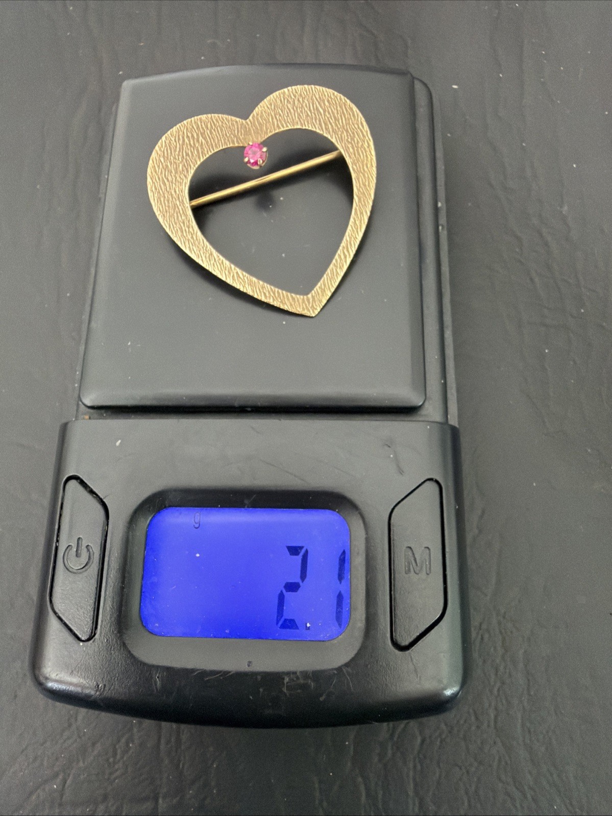 VINTAGE WINARD 1/20 12K GF GOLD HEART Pin Brooch. 1”1/4
