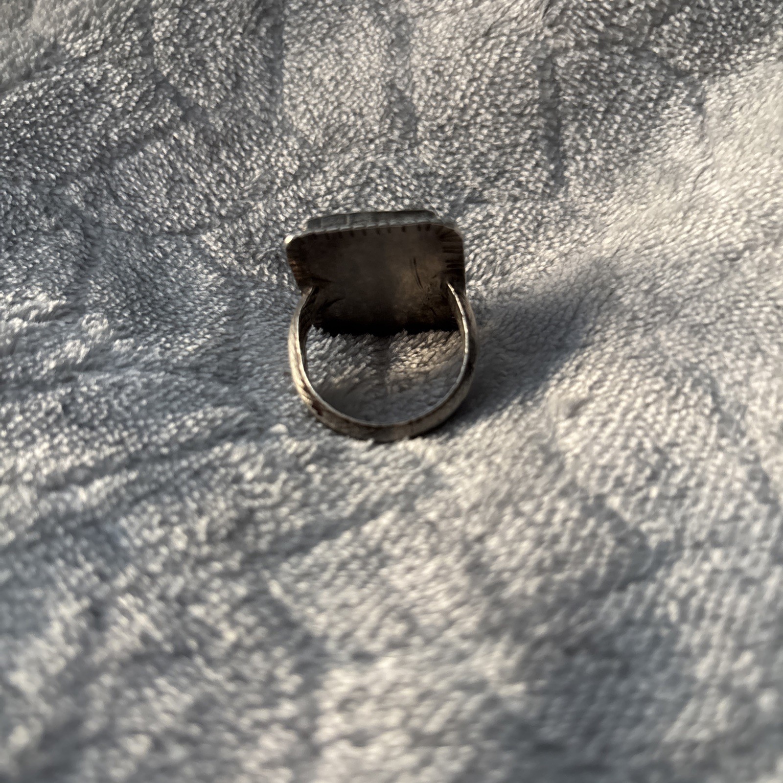 Vintage Sterling Silver Green Turquoise Ring Southwestern Native American Style
