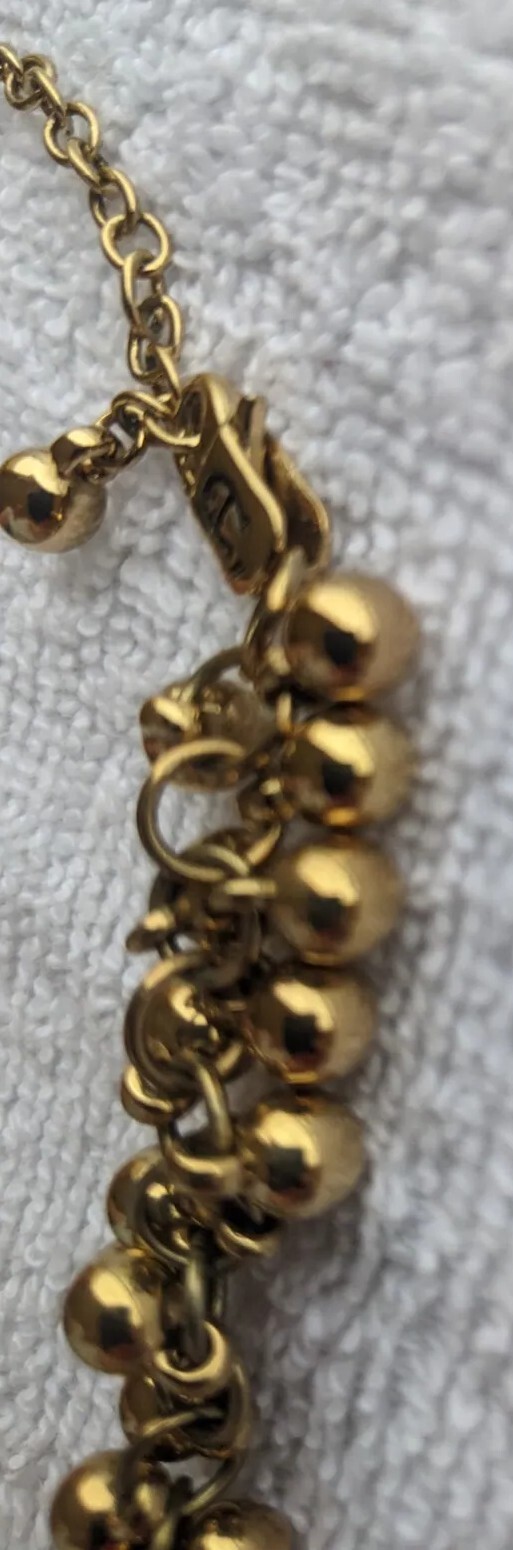 Aigner Necklace Gold Colored Metal Multiple Beads Balls aug22