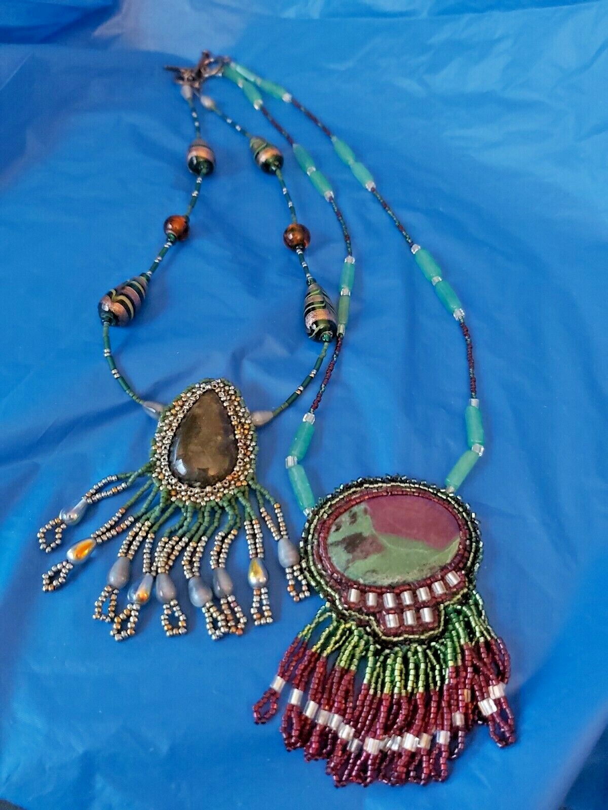 2 Southwestern Beaded Necklaces W/ toggle Closure-PLEASE LOOK AT ALL PICTURES