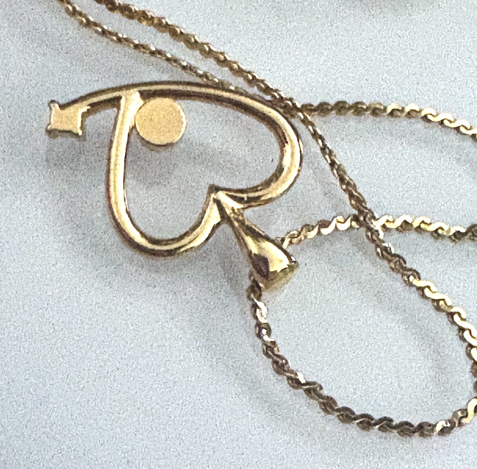 Gold Heart with Faux Pearl Korean 17″ Necklace