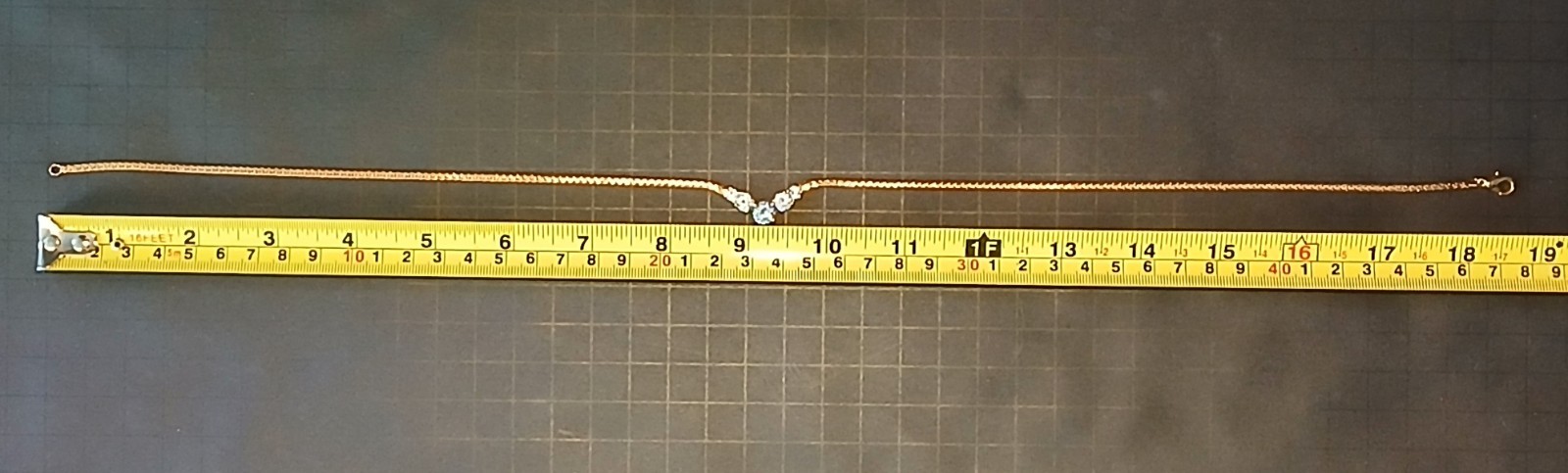 Vintage V-Shaped Centerpiece Wheat Chain Necklace Statement Gold Tone Unmarked