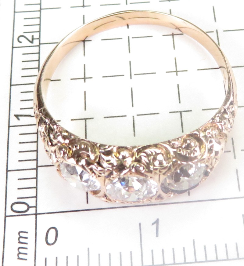 Antique 1920’s European Diamond Engagement Ring 10K Rose Gold 9 UK-R1/2 EGL USA