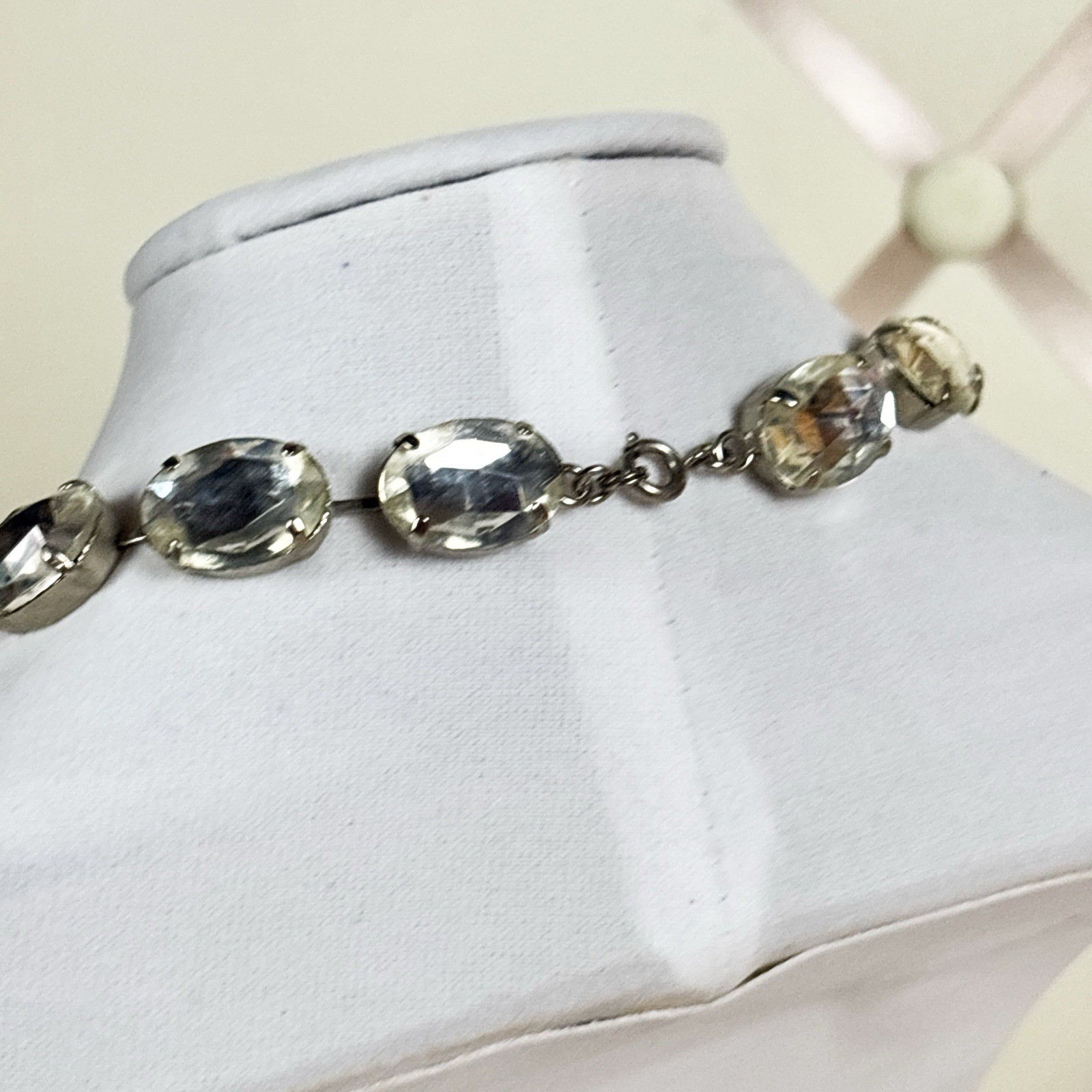 Vintage Signed West Germany Rhinestone Statement Choker Necklace 16in A10