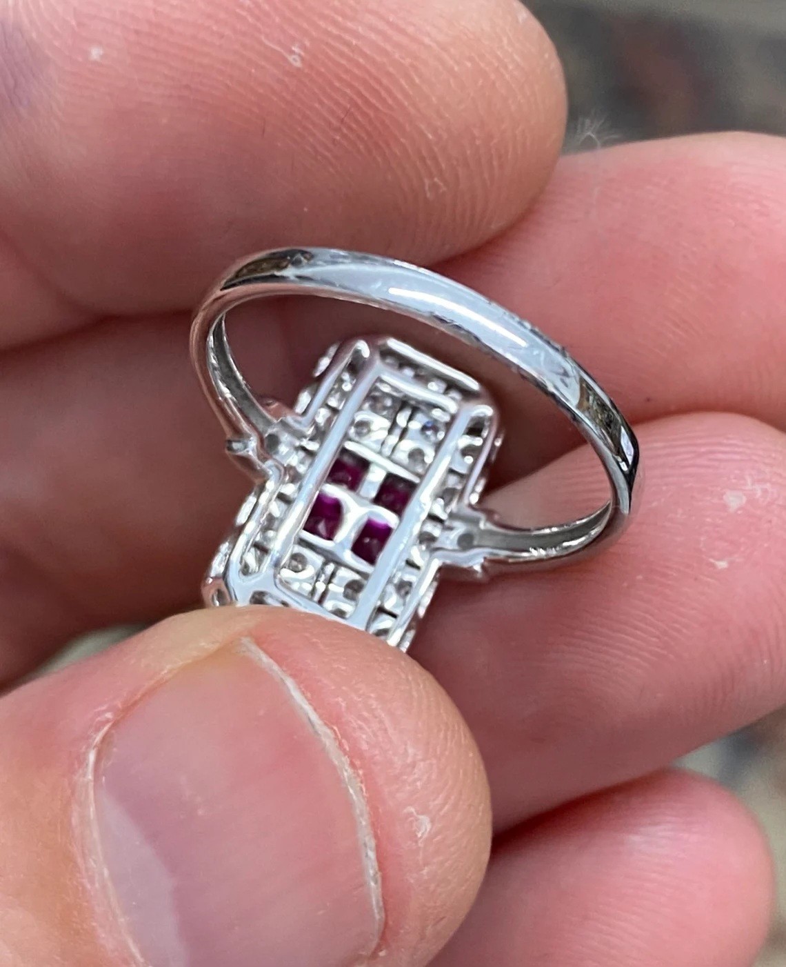 1.20 Ctw Princess & Round Cut CZ Art Deco Retro Wedding 925 Sterling Silver Ring