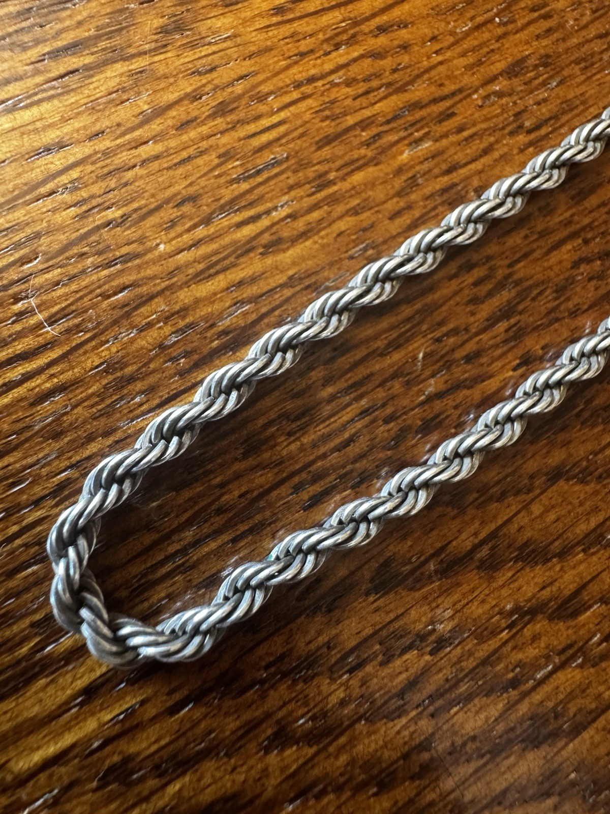 925 Sterling Silver Oxidized Twisted Rope Chain Necklace 20” 14.17g