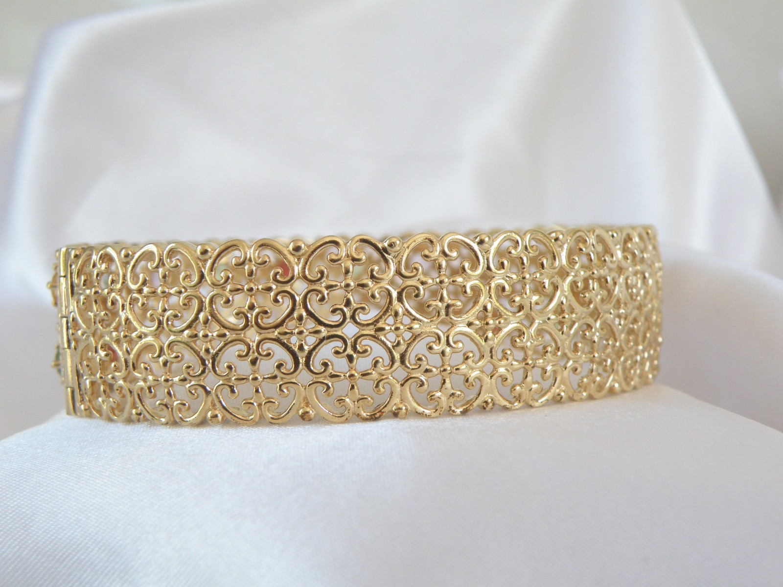 Sterling Silver 925 Gold on Natural Gemstone Statement Bracelet