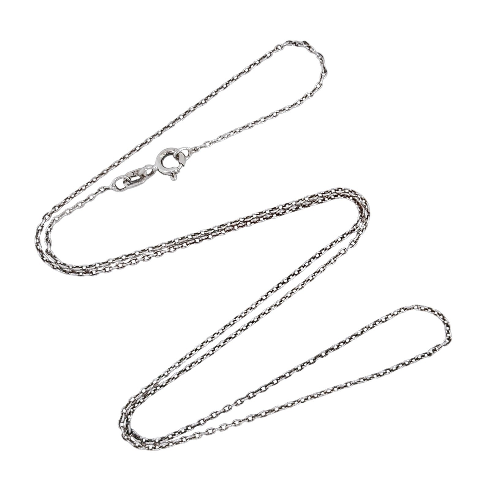 Vintage Italy Sterling Silver 925 1.0mm Cable Link Chain Necklace 18″
