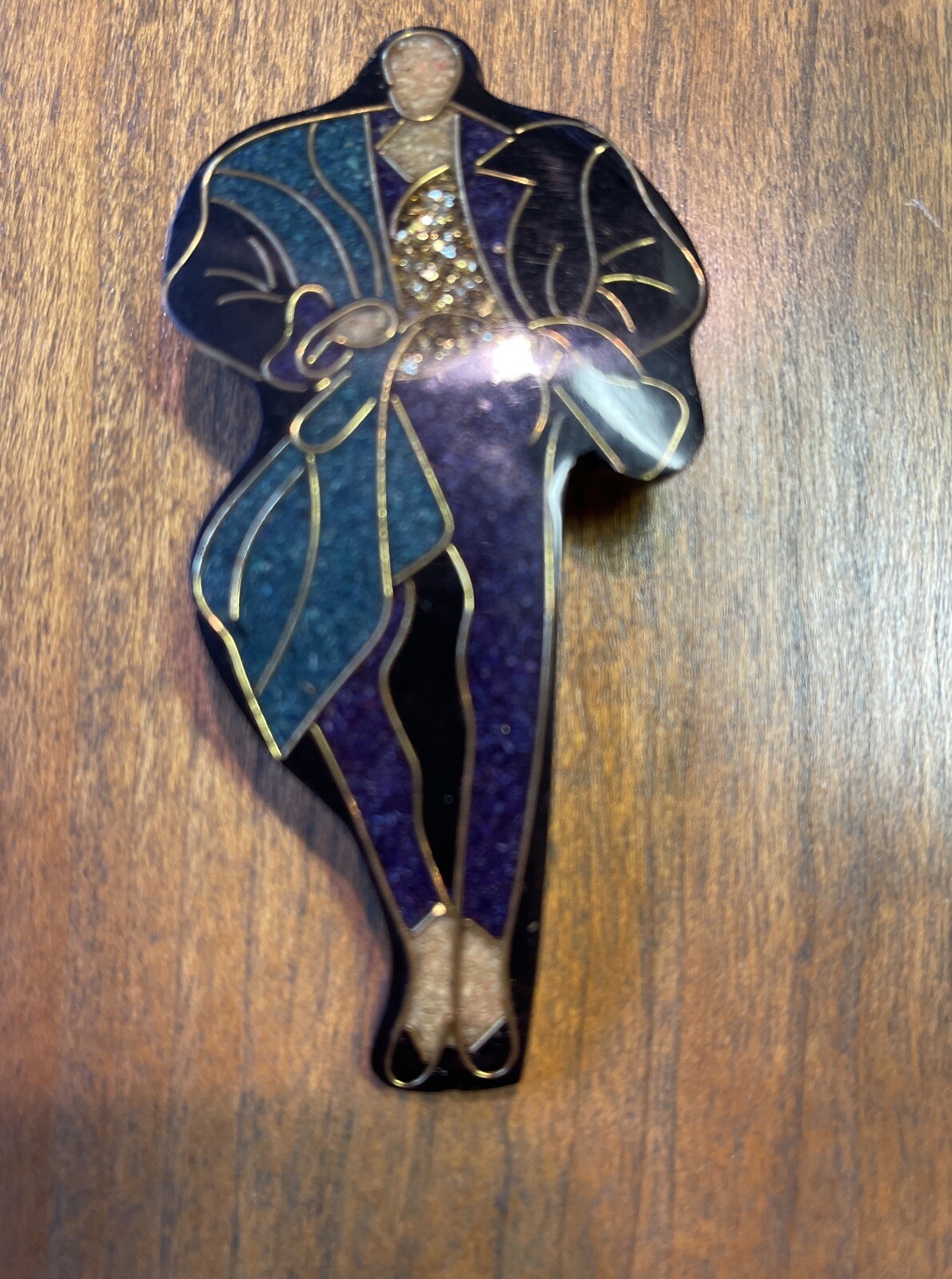 Vintage 80’s Style Acrylic Brooch Modern Vogue Style Person