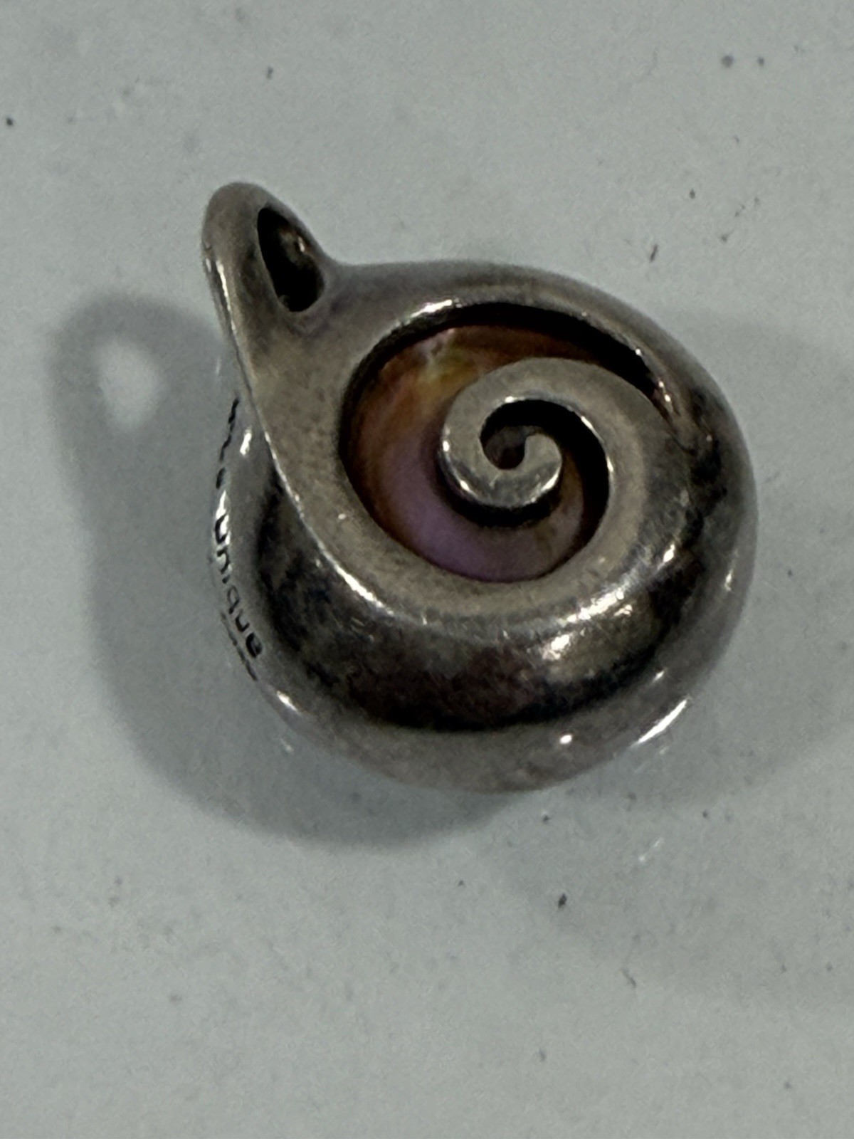 Vintage Sterling Silver Iridescent Abalone Paua Shell New Zealand Boho Pendant