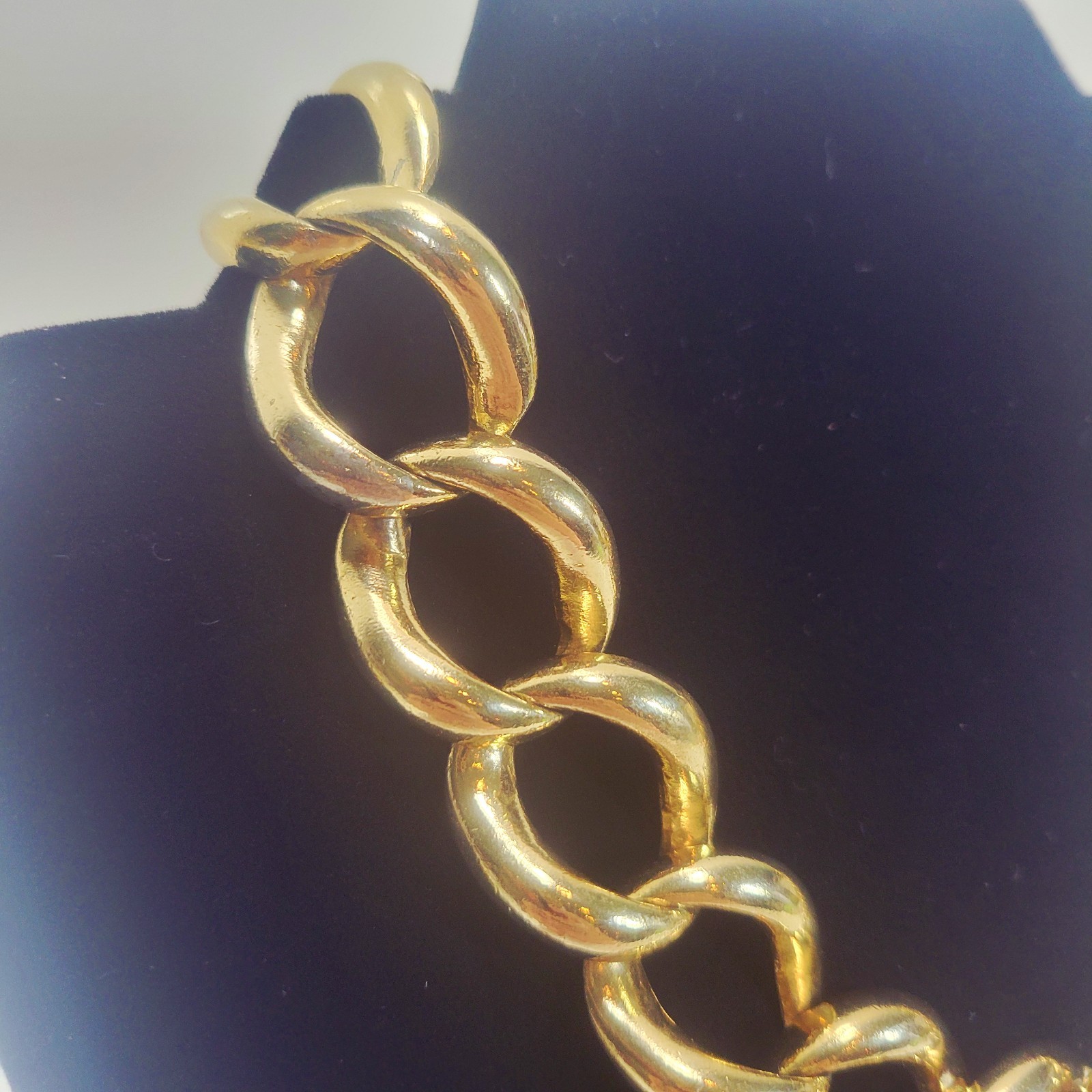 Vintage 80s Gay Boyer Signed Twisted Curb Link Collar Necklace Heavy Statement