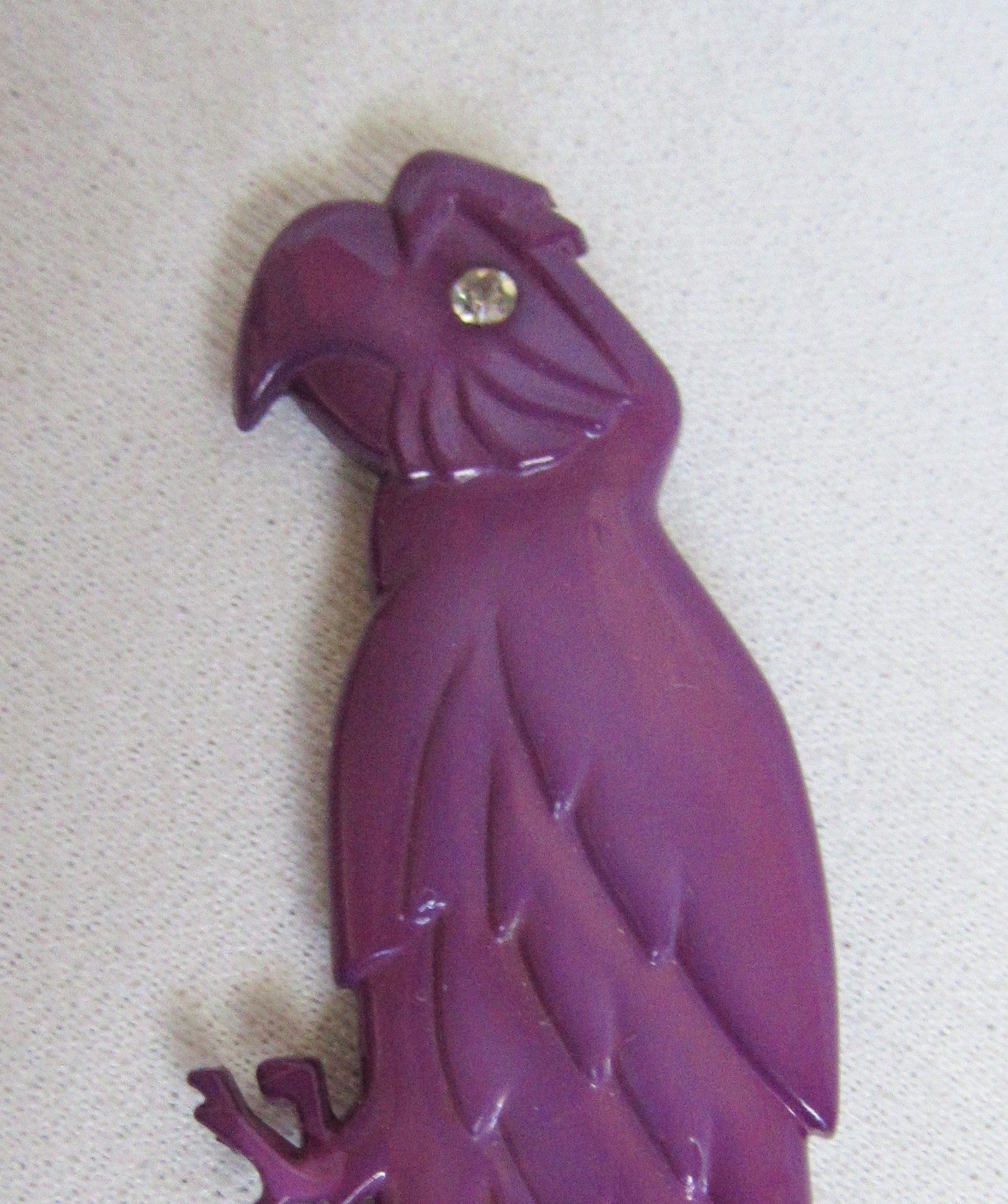 Buch & Deichmann Parrot Danish Copenhagen Denmark Purple Plastic Pin Brooch