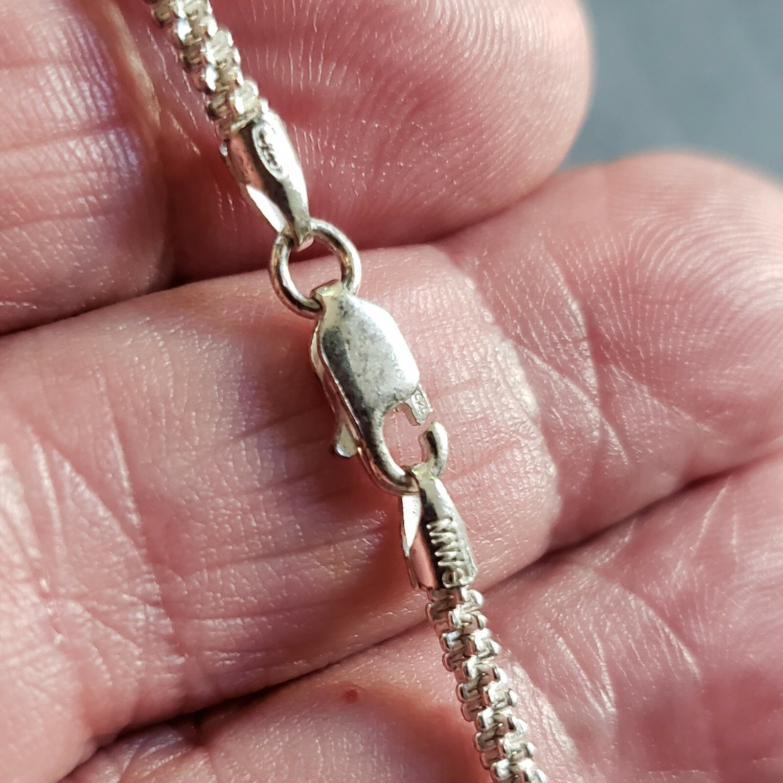 Sterling Silver Italy MWS Tennis Bracelet Rope Design 4.0g 7.25 in [6840]