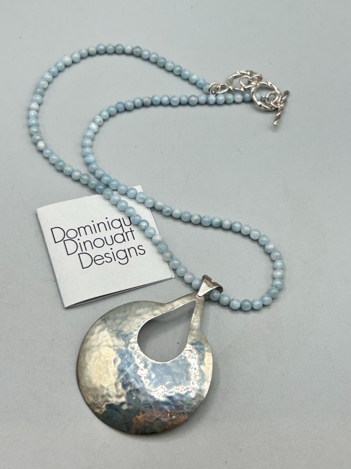 DOMINIQUE DINOUART DESIGN DDD Blue Stone Necklace With Large Sterling Silver