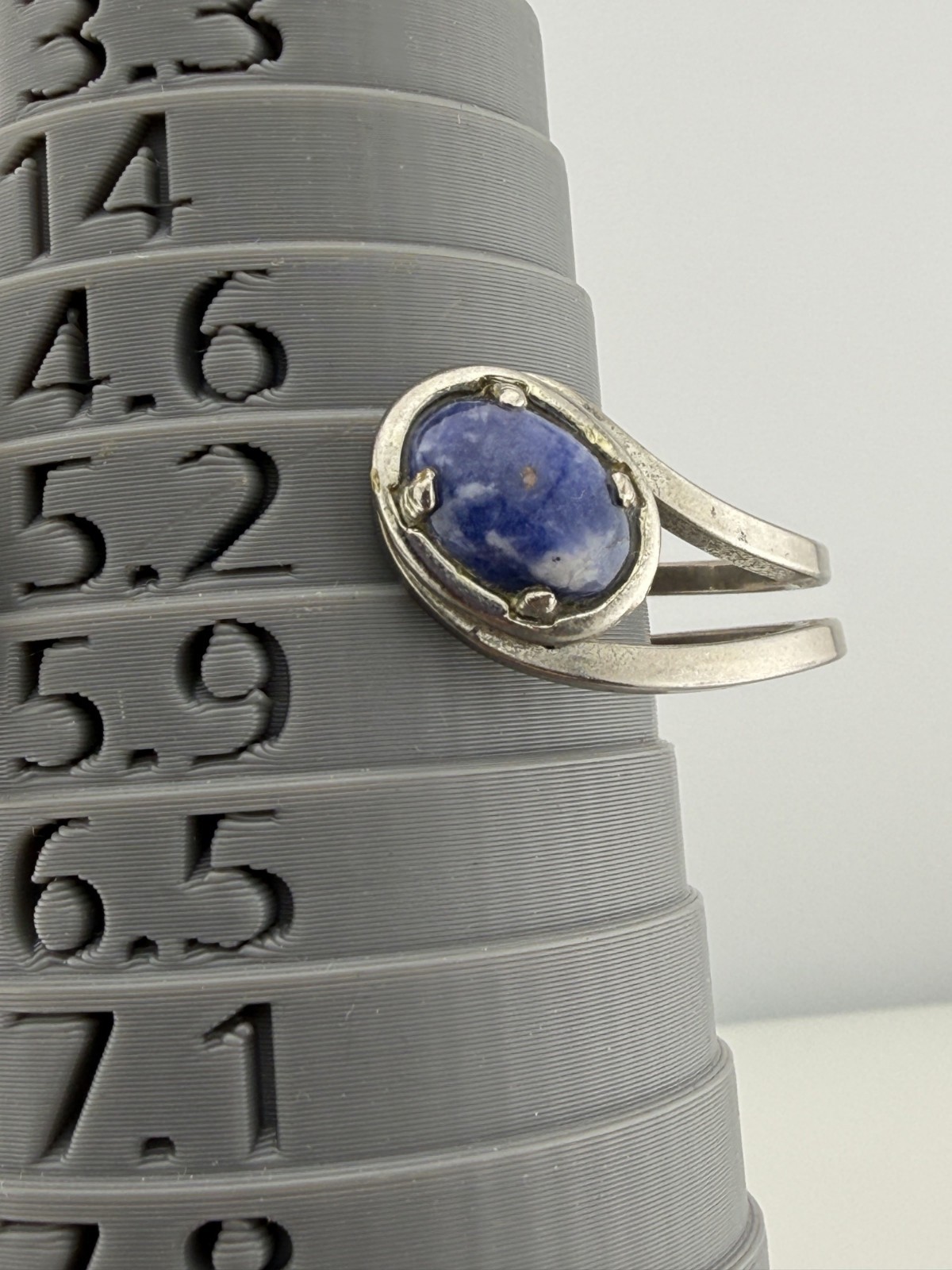 Vintage Cuff Bracelet Oval Blue Stone Cabochons Hinged Boho Classic