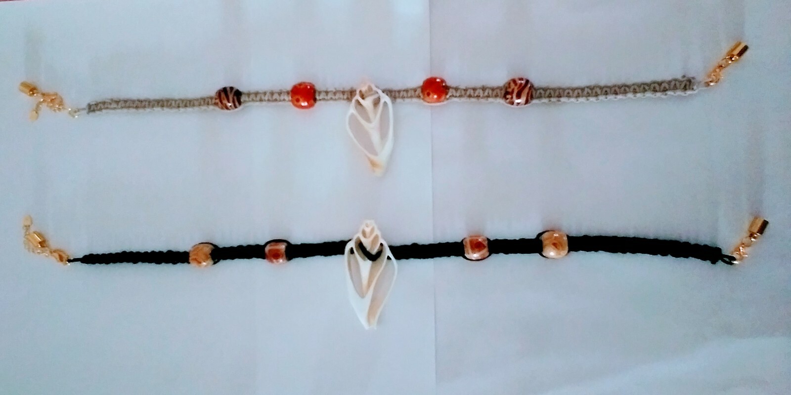 70’s surfer/boho/hippie/skater style hemp macrame choker necklace with seashell