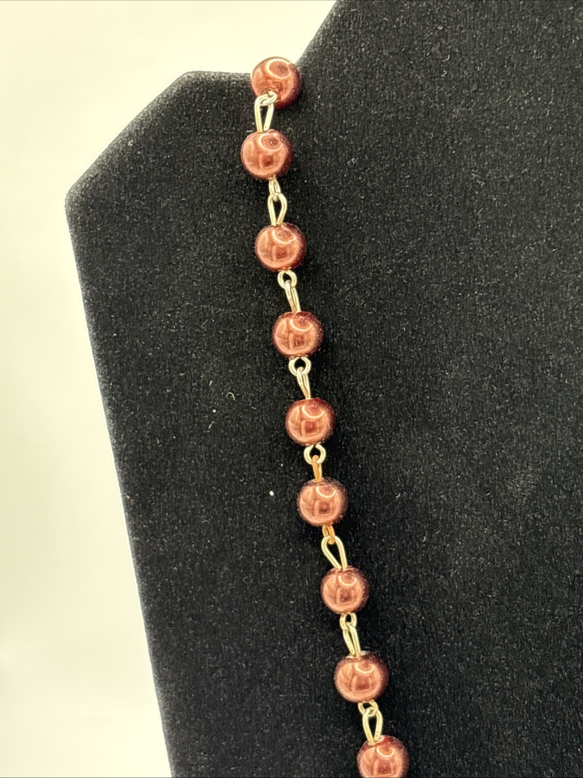Vintage Multi strand Beaded Statement Necklace Acrylic Butterfly Accent READ